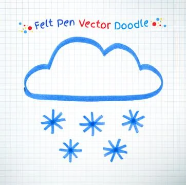 Snowy cloud Stock Illustration
