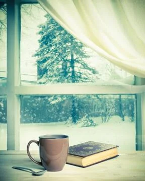 Snowy coffee Stock Photos