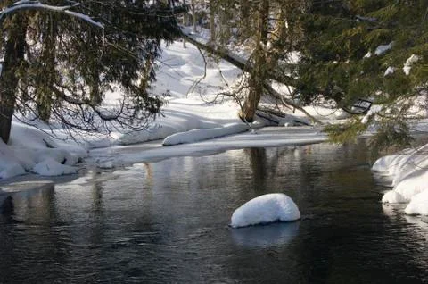 Snowy creek Stock Photos