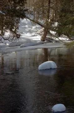 Snowy creek Stock Photos