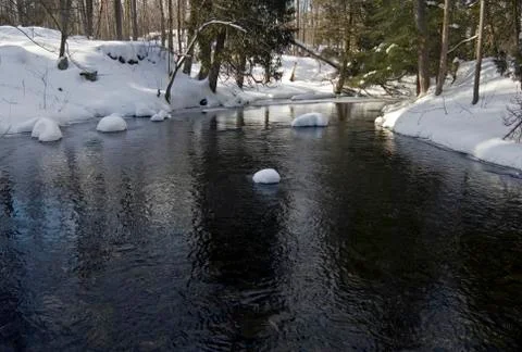 Snowy creek Stock Photos