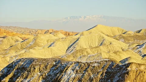 Snowy Danxia Mountains at Sunset B Roll Stock Footage 325855942