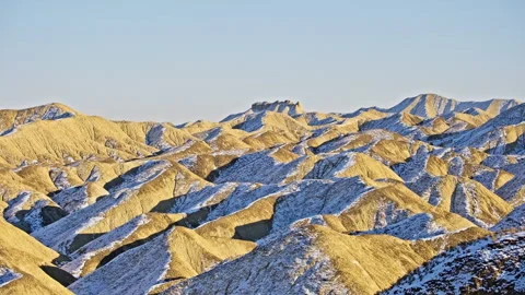 Snowy Danxia Mountains at Sunset B Roll Stock-Footage 325858789