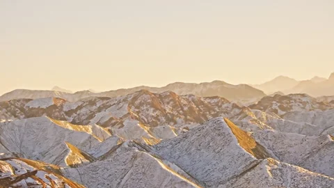 Snowy Danxia Mountains Sunset B-Roll Stock-Footage 325867926