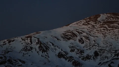 Snowy Dark Mountain Peak View Stock Footage 119832595