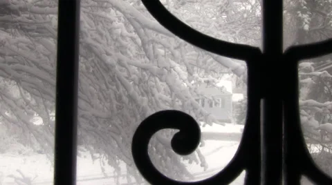 Snowy Day Door Stock Footage 46825468
