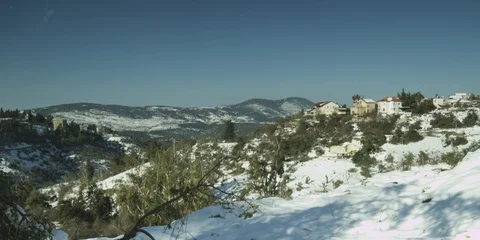 A snowy day in the mountains Stock Footage 112952386