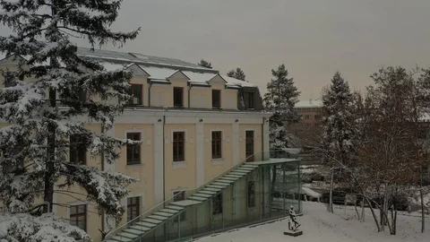 Snowy day in the park Stock Footage 122335995