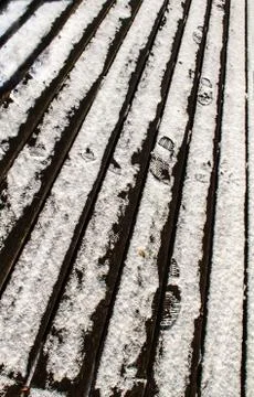 Snowy deck Foto stock