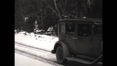 Snowy Drive 1934 Stock Footage 204041455
