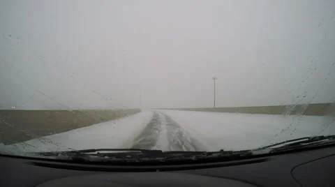 Snowy Driving on Highway Stock-Footage 59315735