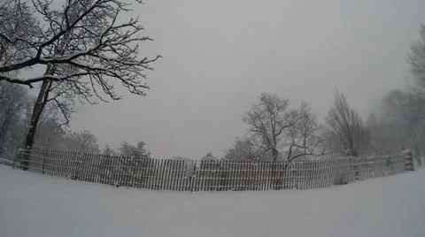 Snowy Fence Stockbeeldmateriaal 34653193