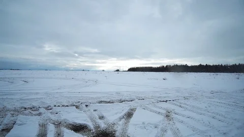 A snowy field and sky Timelaps Stock Footage 84389958