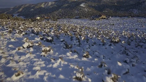 Snowy field flyover 2 Video stock 123799326