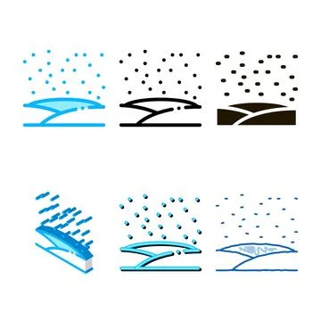 Snowy field icon vector outline symbol range Stock Illustration