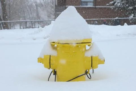 Snowy Fire Hydrant Scene Stock Photos