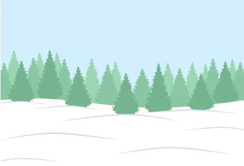 Snowy forest Stock Illustration
