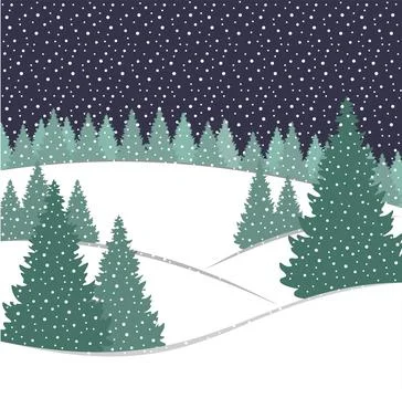Snowy forest Stock Illustration