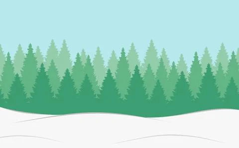 Snowy forest Stock Illustration