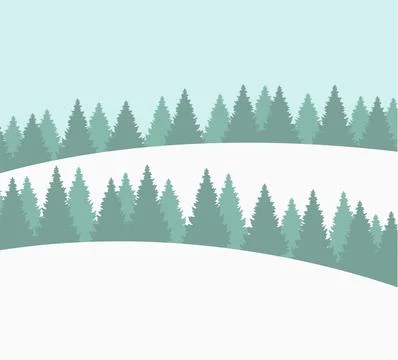 Snowy forest Stock Illustration
