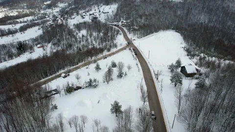 Snowy forest road Stock-Footage 268871538