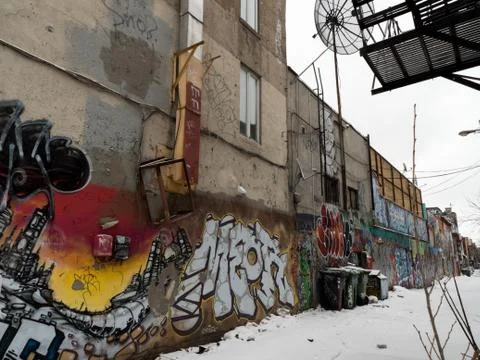 A snowy graffiti. Stock Photos