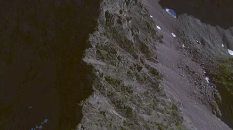Snowy Green Mountainside Stock Footage 37419760
