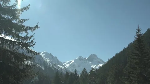 Snowy High Mountain Peaks Static 4K Stock Footage 59775807