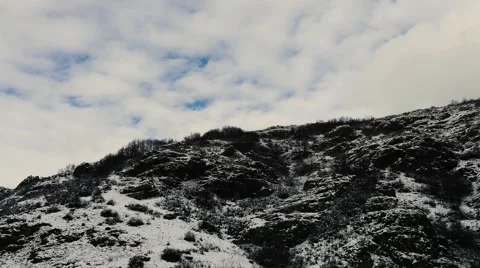 Snowy Hillside With Clouds Stock Footage 58687665