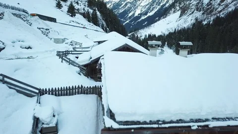 Snowy House Video stock 128528934