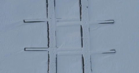Snowy lake dock Stock Footage 88606913