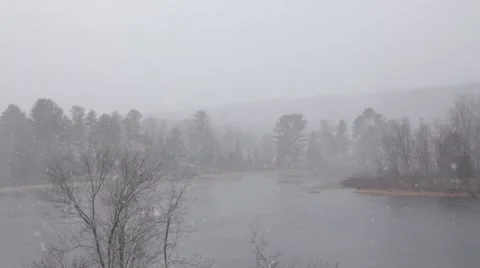 Snowy lake pan Stock-Footage 46264667