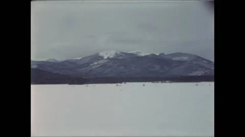 Snowy Land Distant Mountains Stock Footage 47525504
