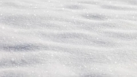 Snowy landscape closeup with loop snowfall slow motion background Stock Footage 345325154