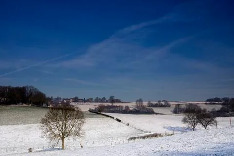 Snowy landscape at Eys Stock Photos