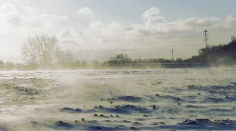Snowy landscape Stock Footage 13641944
