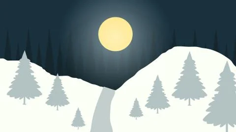 Snowy Landscape Stock Illustration