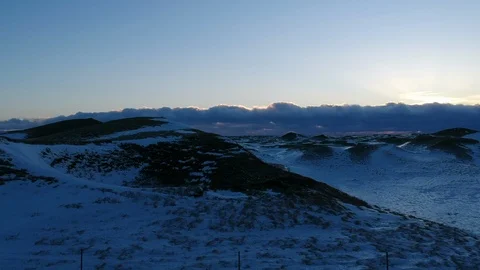 Snowy landscape at sunset Video stock 107882404