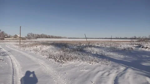 Snowy landscape in winter Stock Footage 194271106
