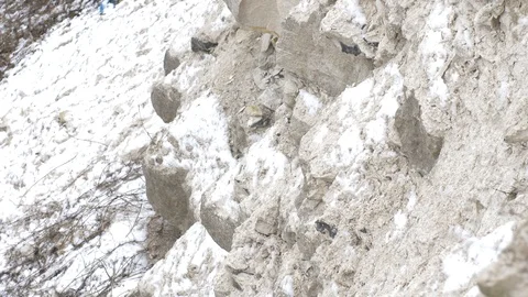 Snowy limestone Stock Footage 87509421