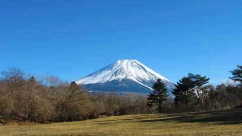Snowy Mount Fuji Stock Photos