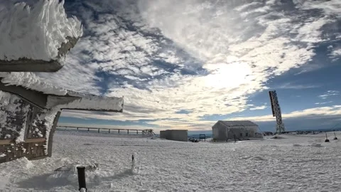 Snowy Mount Washington Station – Winter Stock Footage Stock Footage 298412618