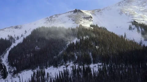 Snowy Mountain 02 | Wind Blows and Gusts over Landscape | Colorado | 4K Footage Stock Footage 227236135