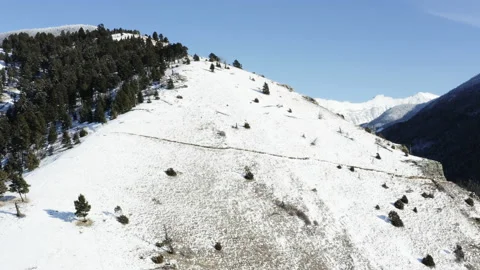 Snowy mountain aerial Stock Footage 165248945