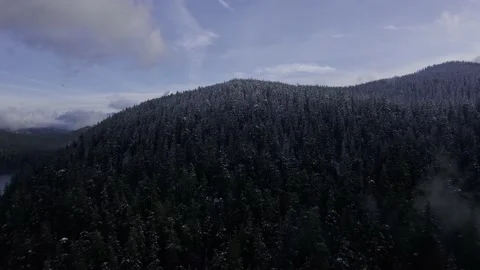 Snowy Mountain and Lake Stock Footage 166329062