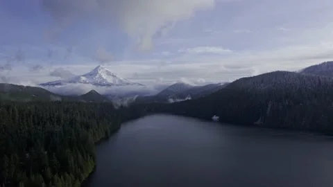 Snowy Mountain and Lake Stock Footage 166329783