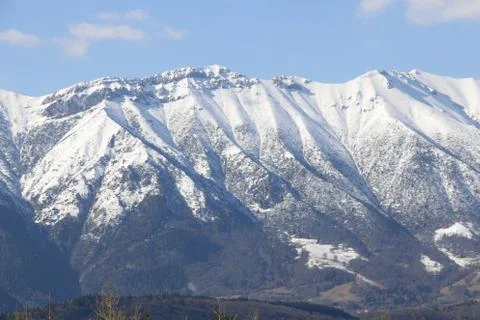 The snowy mountain beyond Stock Photos