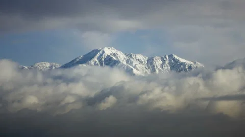 Snowy mountain cloudscape time lapse Vídeo Stock 4962594
