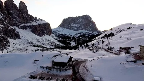 Snowy mountain of the Dolomite Video stock 127454378