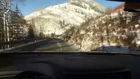Snowy Mountain Drive 2 Stock Footage 166972139